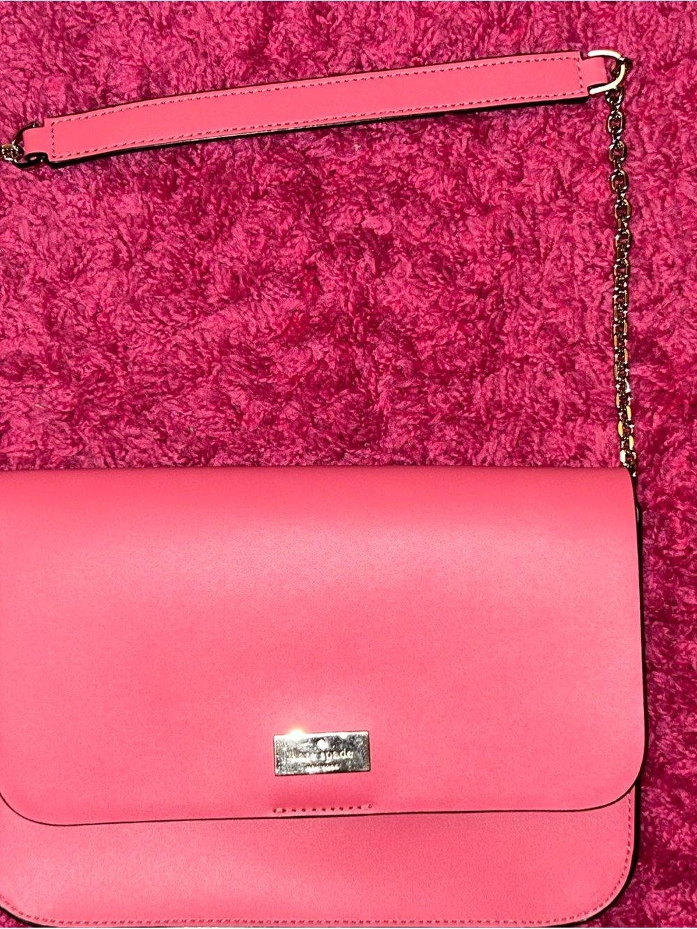 kate spade Hot Pink Leather Chain-Strap Crossbody
